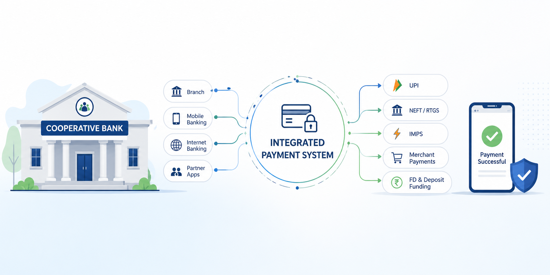 integrated payment systems for cooperative banks
